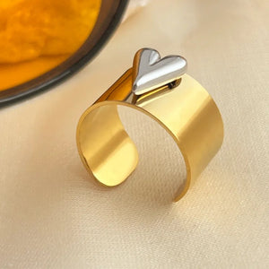 Two-Tone Pop Heart Ring