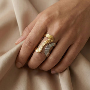 Dual Wave Sculptural Ring