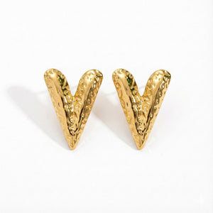 Hammered Chevron Studs
