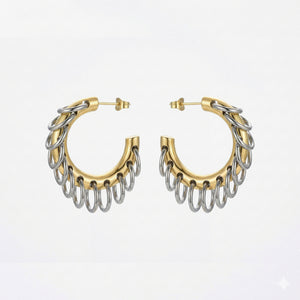 Dual Shade Fringe Hoops