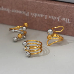 Triple Band Orb Statement Ring