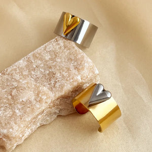 Two-Tone Pop Heart Ring