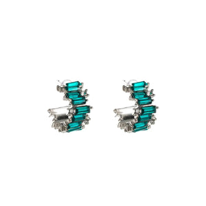 Emerald Arc Hoop Earrings