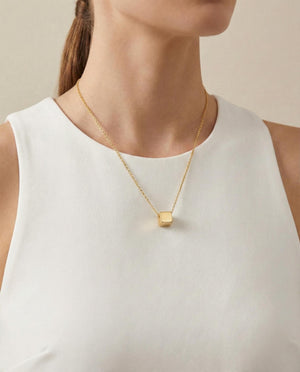 Golden Cube Necklace