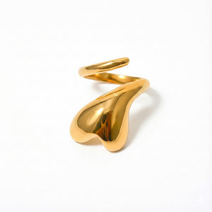 Golden Fluid Sculptural Ring