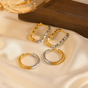 Split-Facet Rectangle Earrings