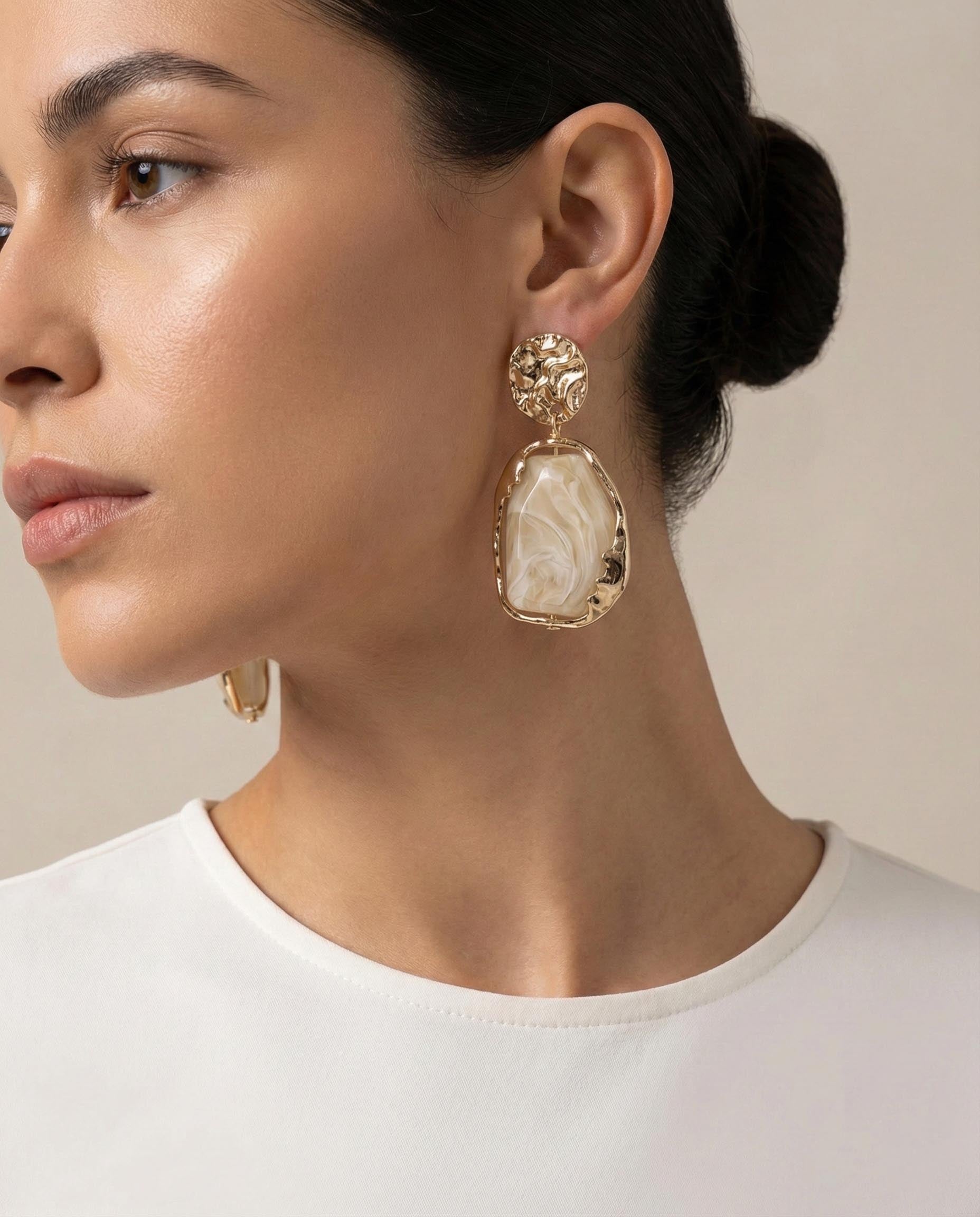 Organic Glow Frame Earrings