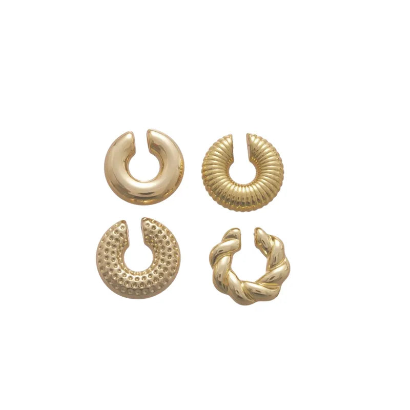 Minimal Luxe Gold Ear Cuffs – Set of Four