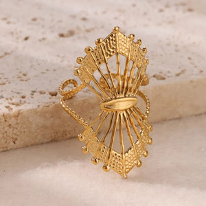Regal Fan Filigree Statement Ring