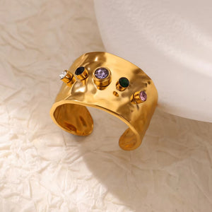Celestial Gemstone Cuff Ring