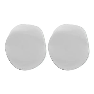 Silver Molten Disc Stud Earrings