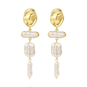 Baroque Pearl Luxe Dangle Earrings