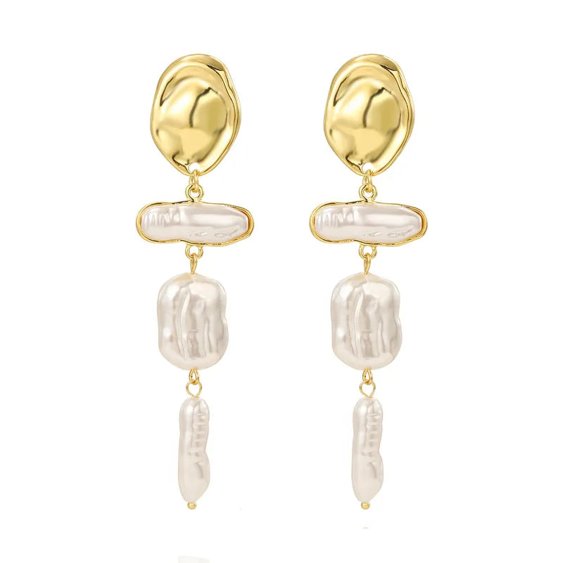 Baroque Pearl Luxe Dangle Earrings