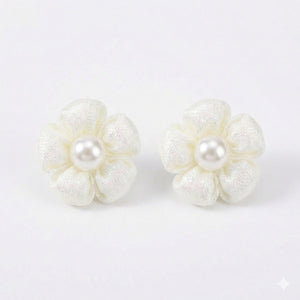Ivory Petal Flower Earrings