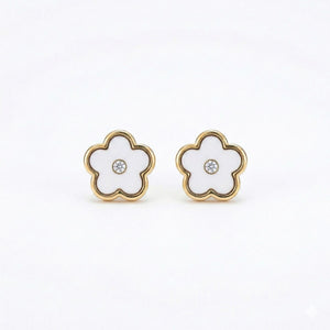 Ivory Lucky Clover Studs