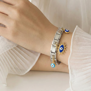 Evil Eye Charm Stretch Bracelet