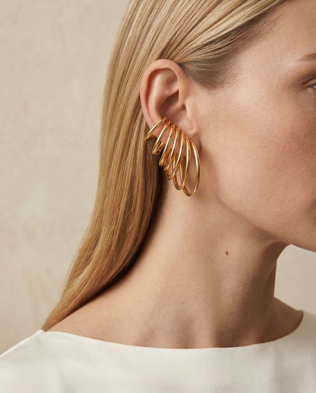Golden Orbital Wrap Earring