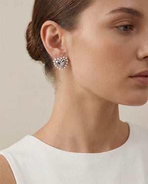 Luna Pearl Heart Studs