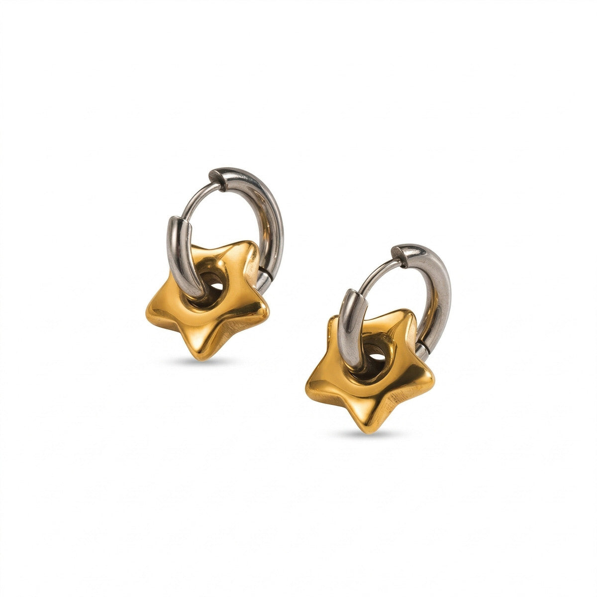 Star Charm Hoops