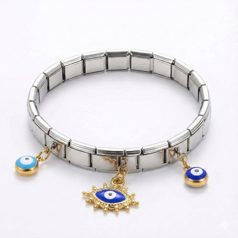 Evil Eye Charm Stretch Bracelet
