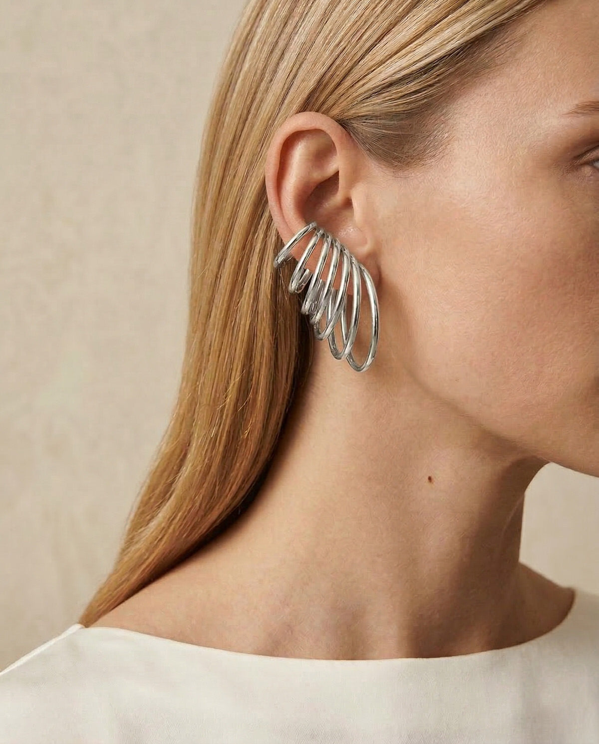 Chrome Orbital Wrap Earring