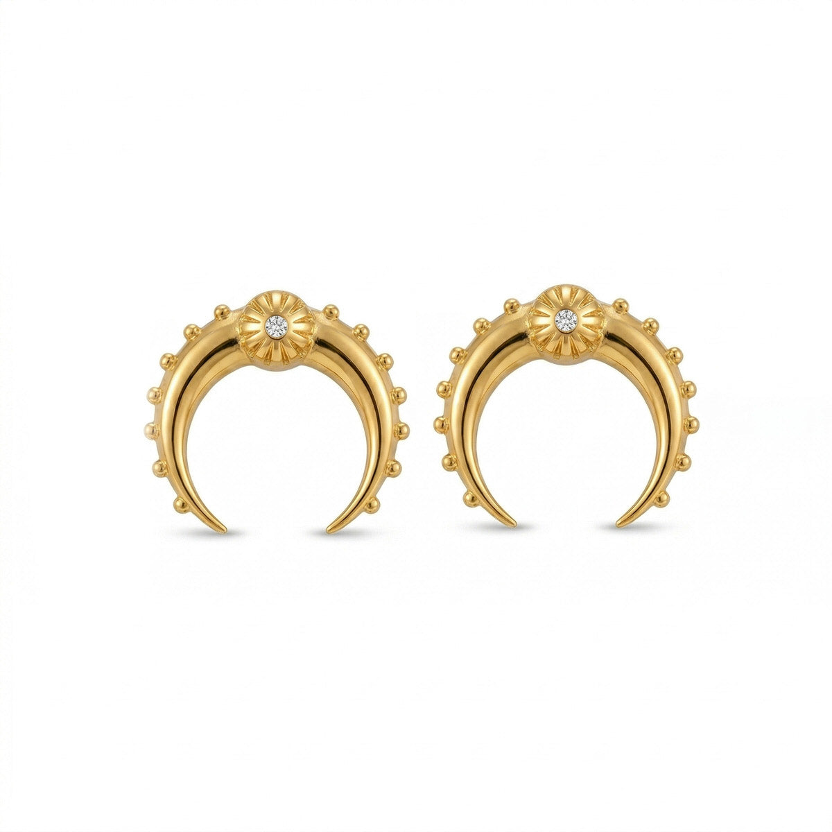 Beaded Crescent Studs