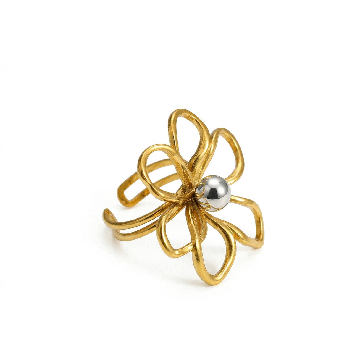 Gold Wire Flower Ring