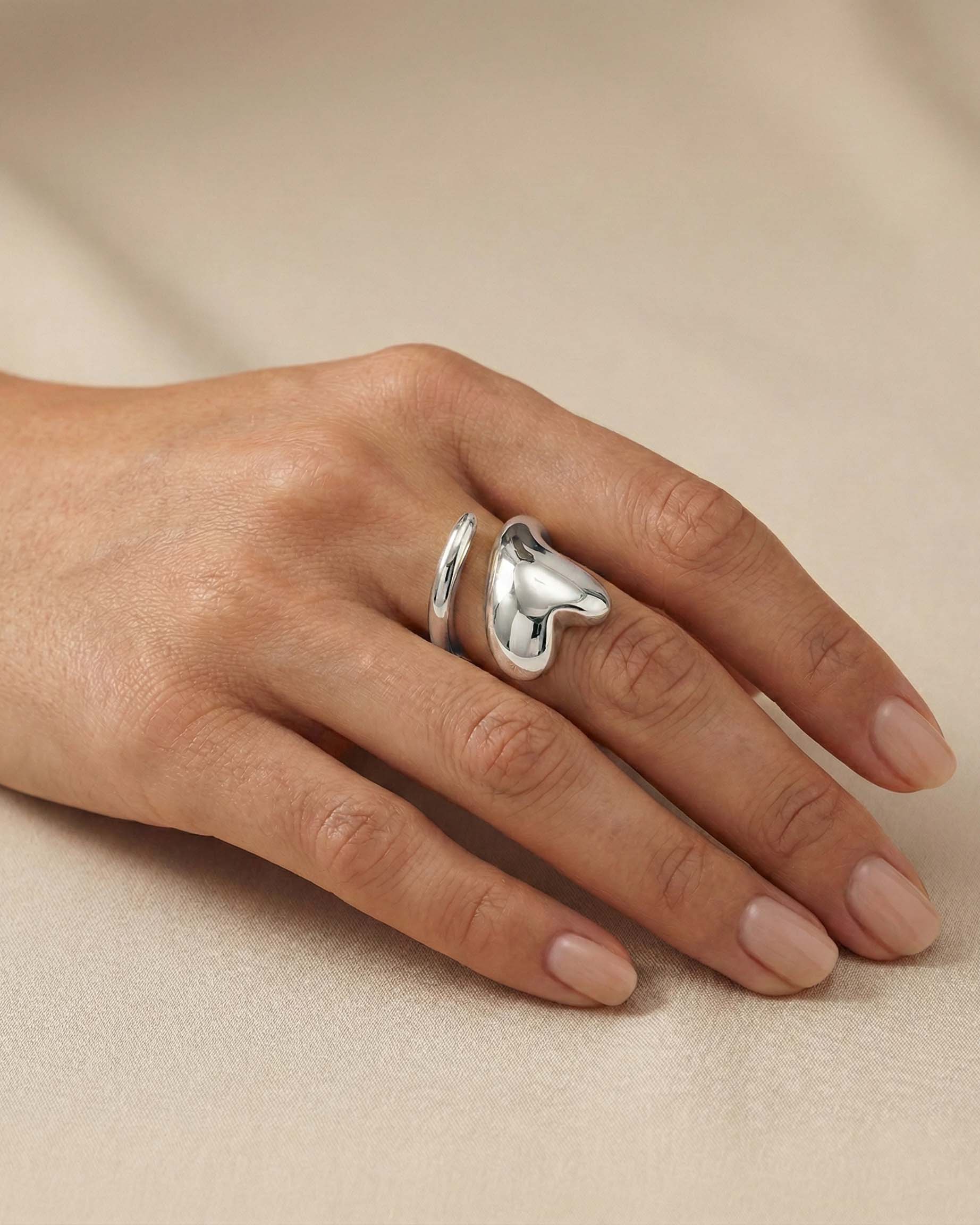 Silver Fluid Sculptural Ring