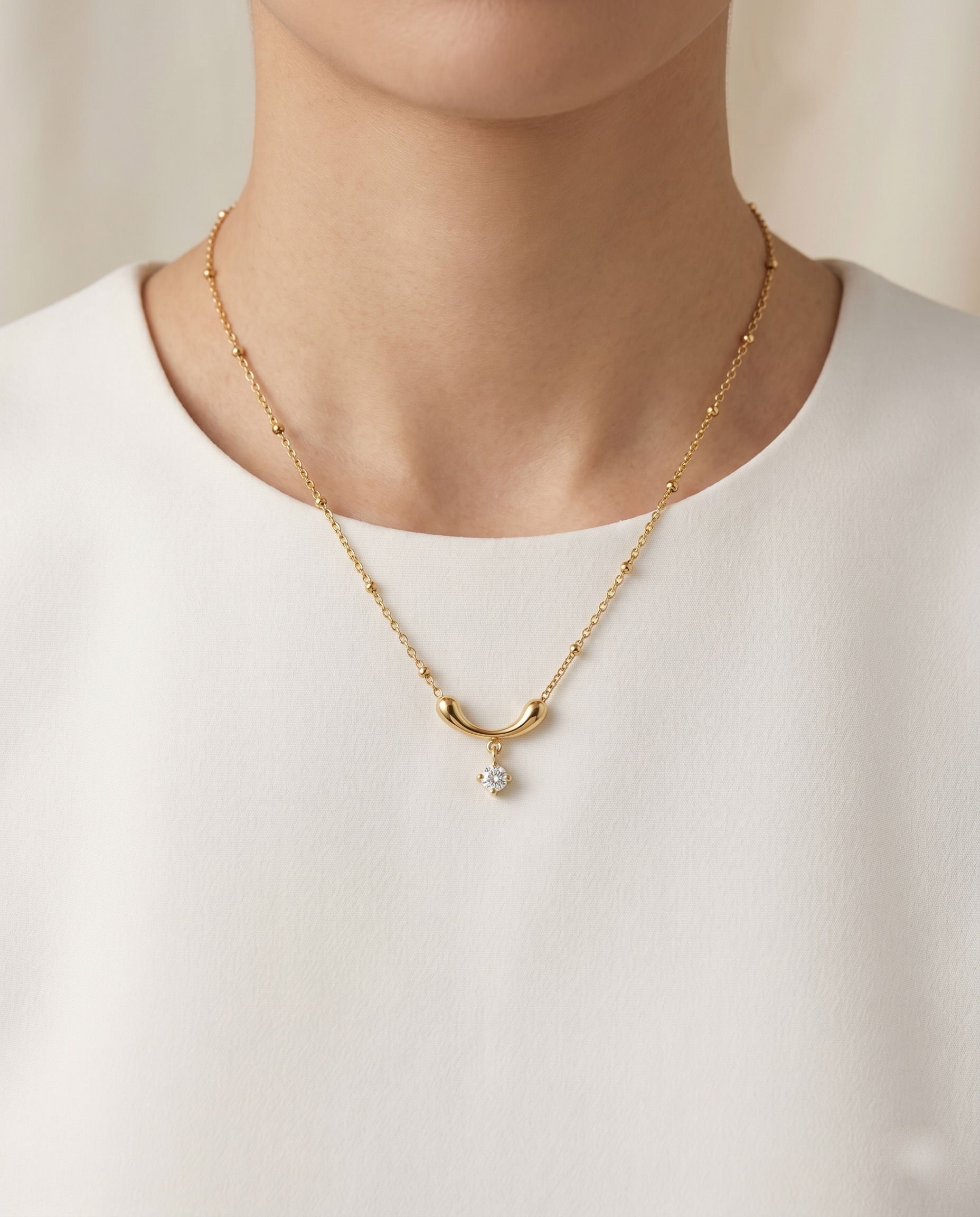 Celestial Drop Bead Necklace
