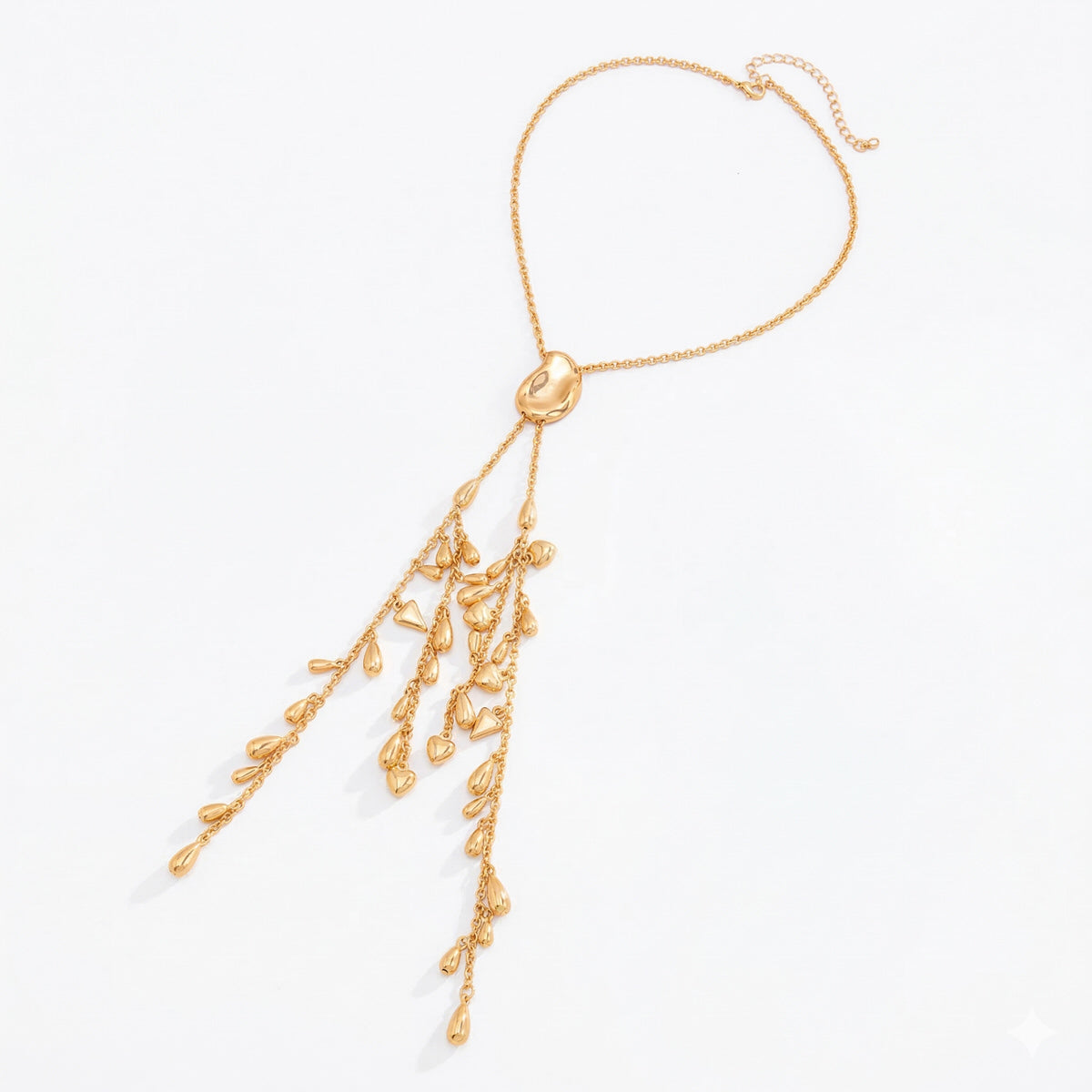 Golden Rainfall Tassel Necklace
