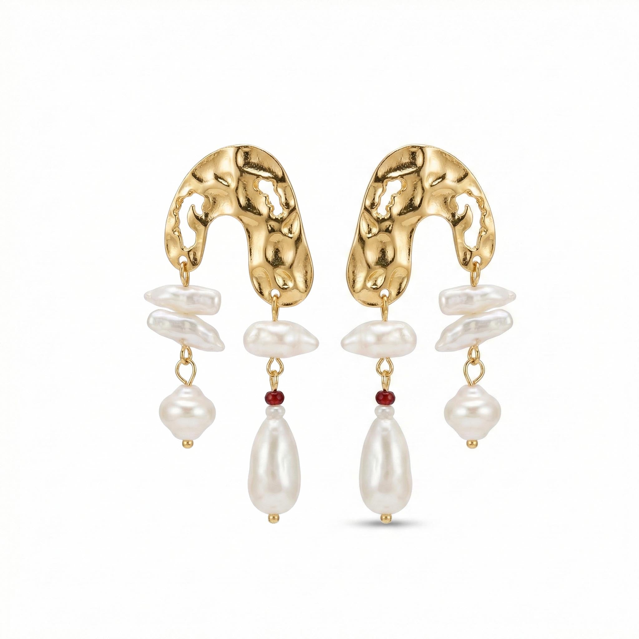 Opal Crest Pearl Drop Earrings