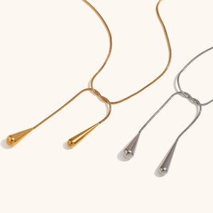 Golden Teardrop Slide Necklace