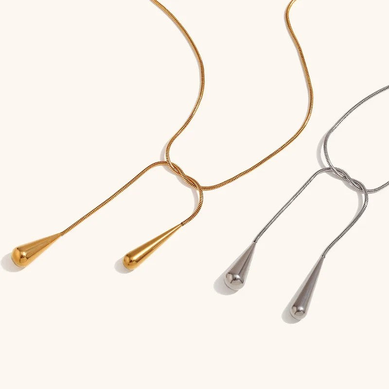 Golden Teardrop Slide Necklace