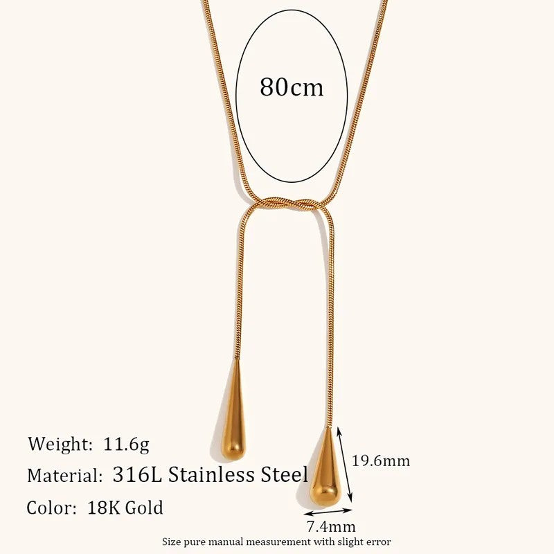 Golden Teardrop Slide Necklace