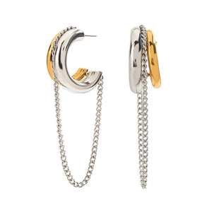 Dual Shade Chain Hug Hoops