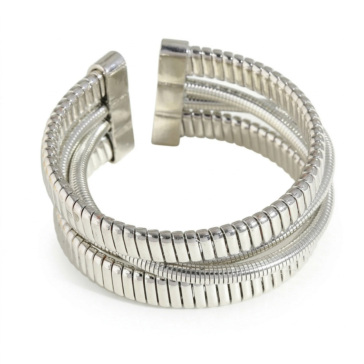Chunky Chrome Coil Cuff