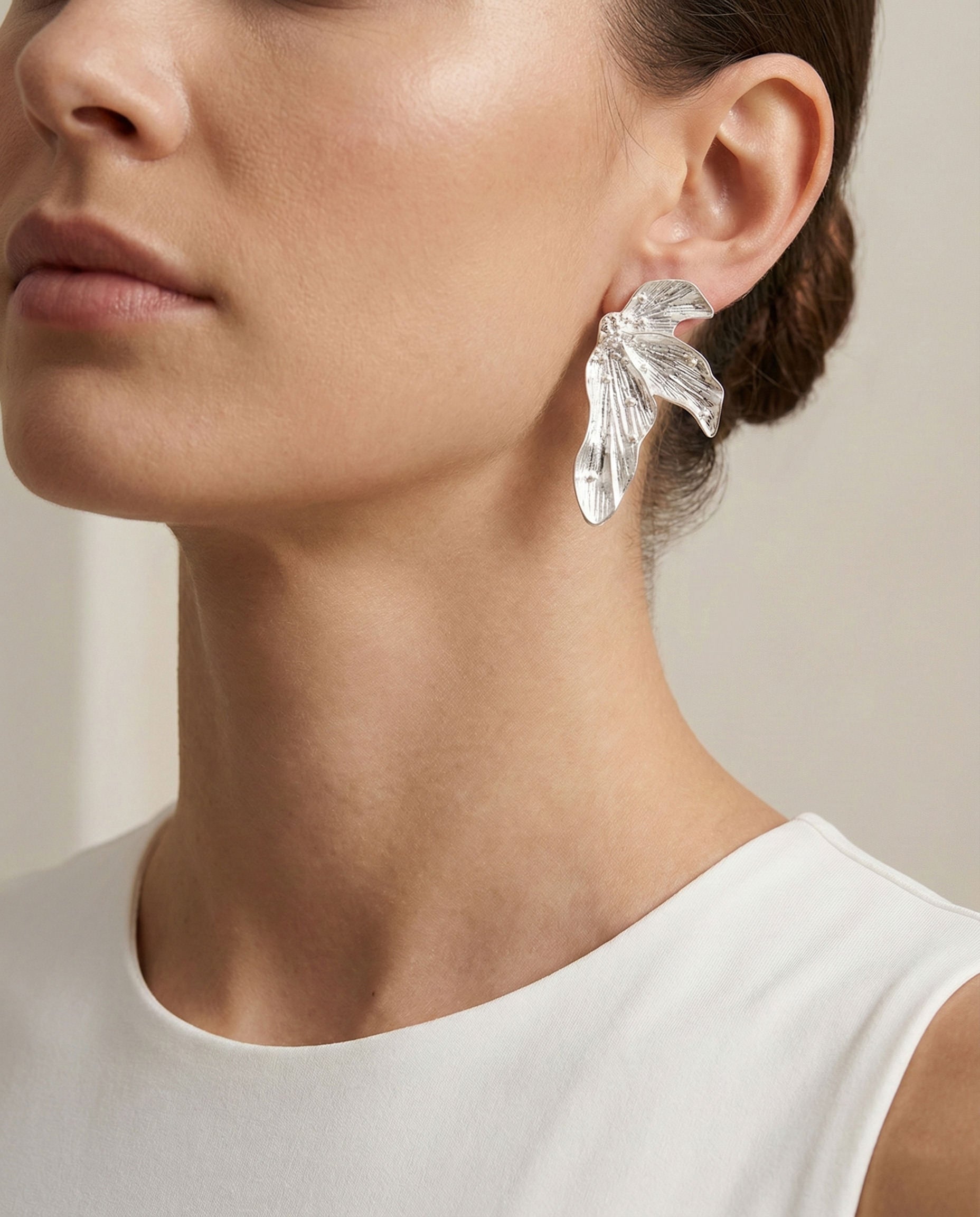 Crystal Drift Petal Earrings