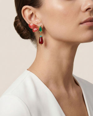 Scarlet Flutter Drop Earrings