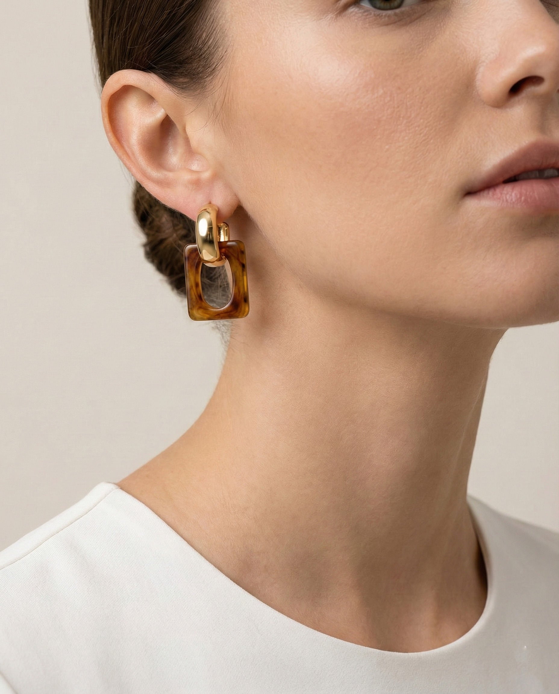 Amber Link Hoops