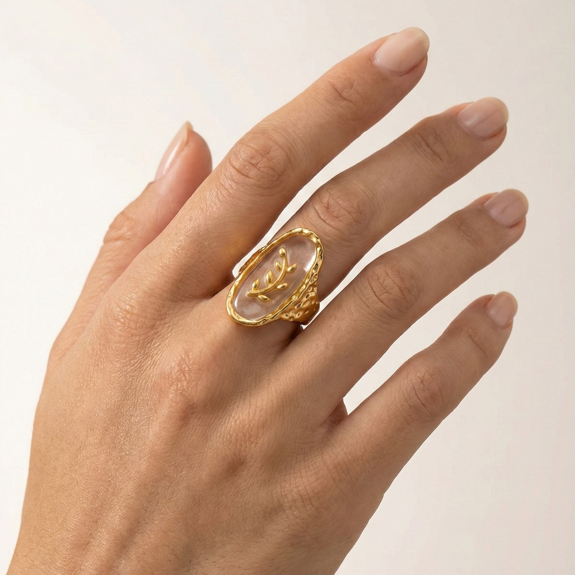 Botanic Emblem Statement Ring