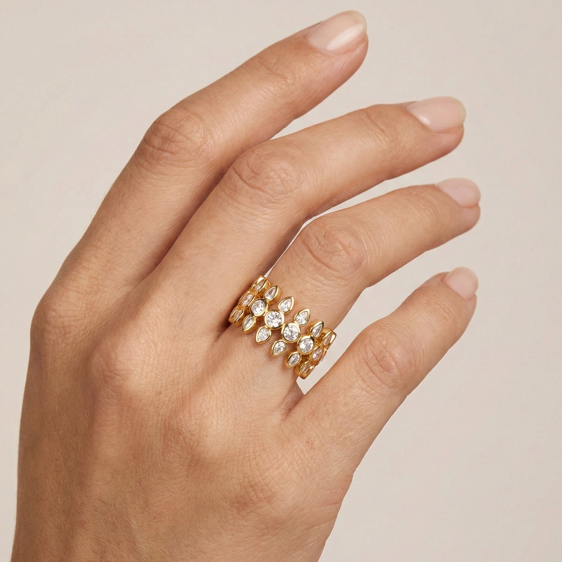 Golden Bloom Open Ring