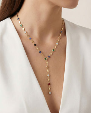 Multicolor Gemstone Y-Necklace