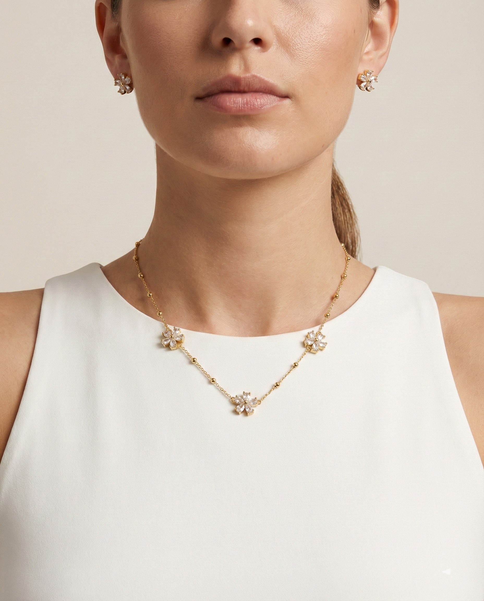 Crystal Blossom Jewelry Set