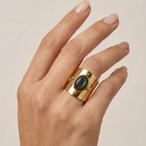Midnight Empress Wide Stone Ring
