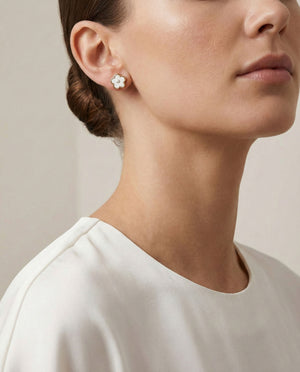 Ivory Lucky Clover Studs