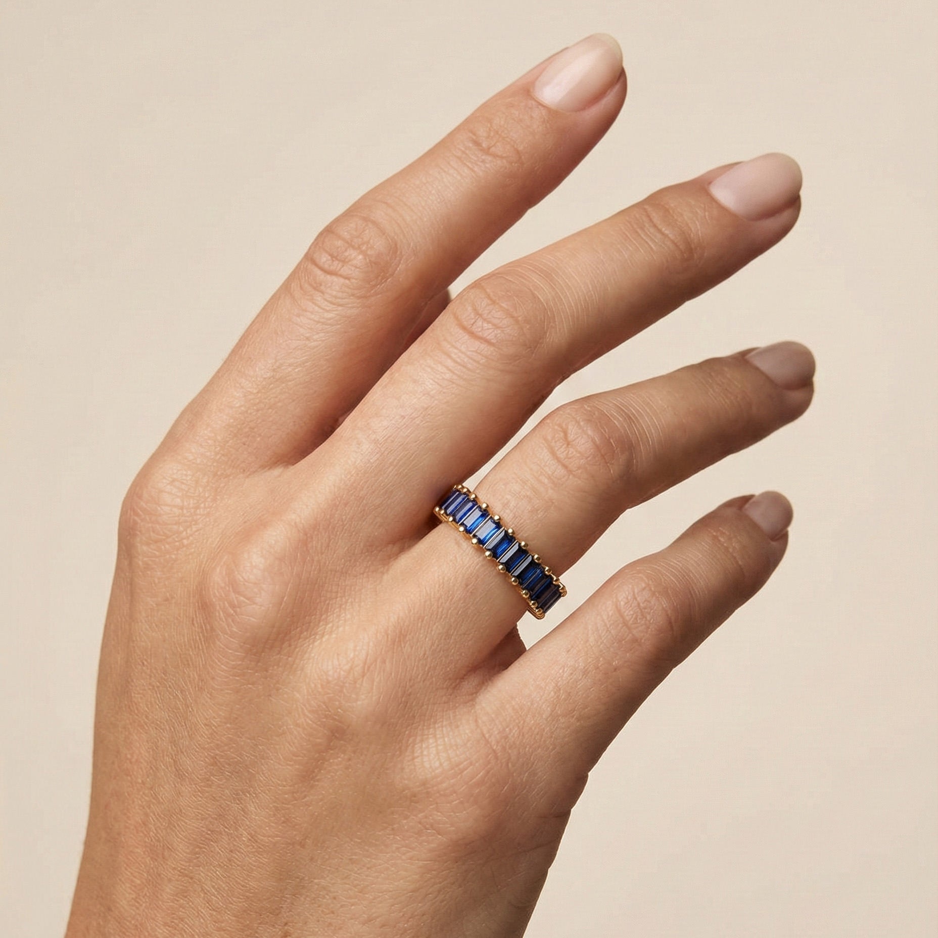 Blue Halo Crystal Ring