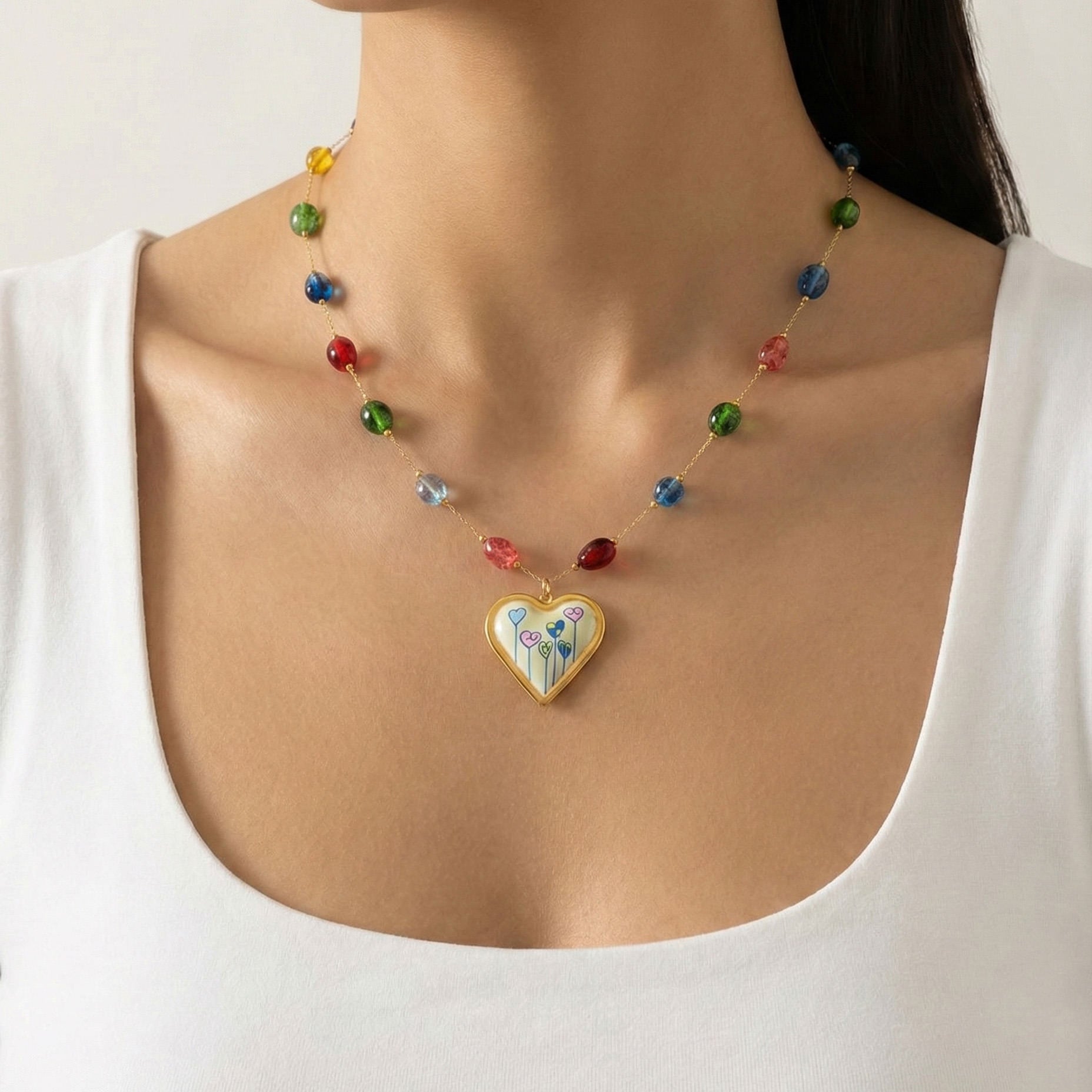 Candy Bloom Heart Necklace