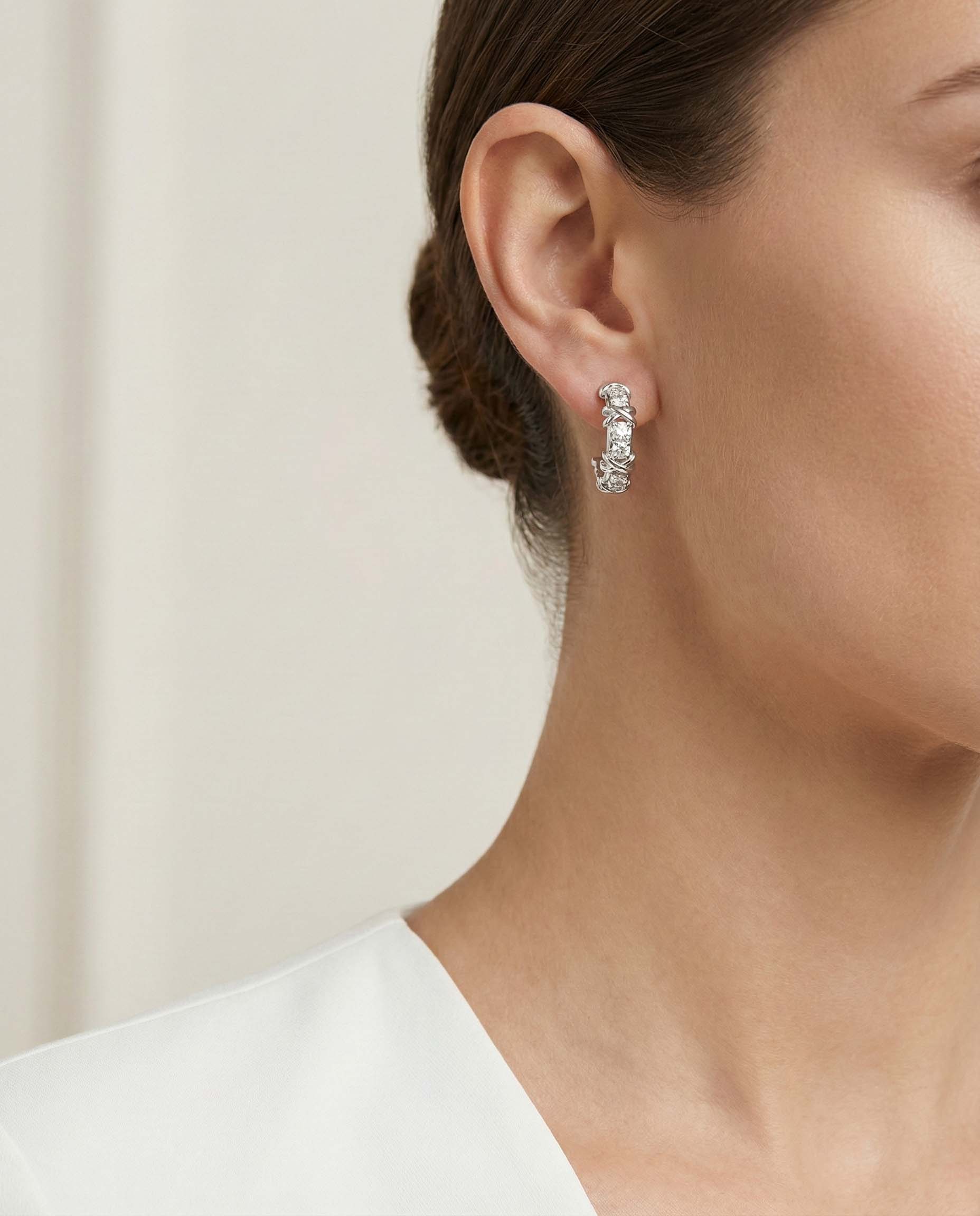 Silver Torsade Hoops