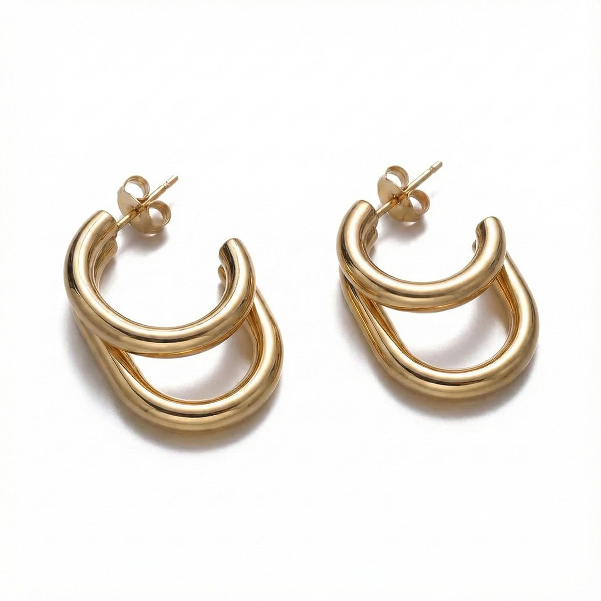 Double-Layer Sculpted U-Hoops