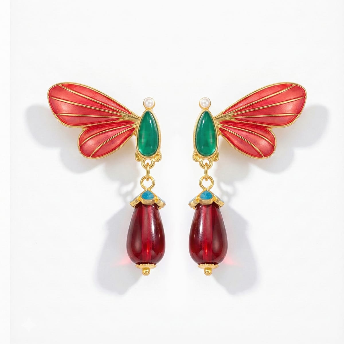 Scarlet Flutter Drop Earrings